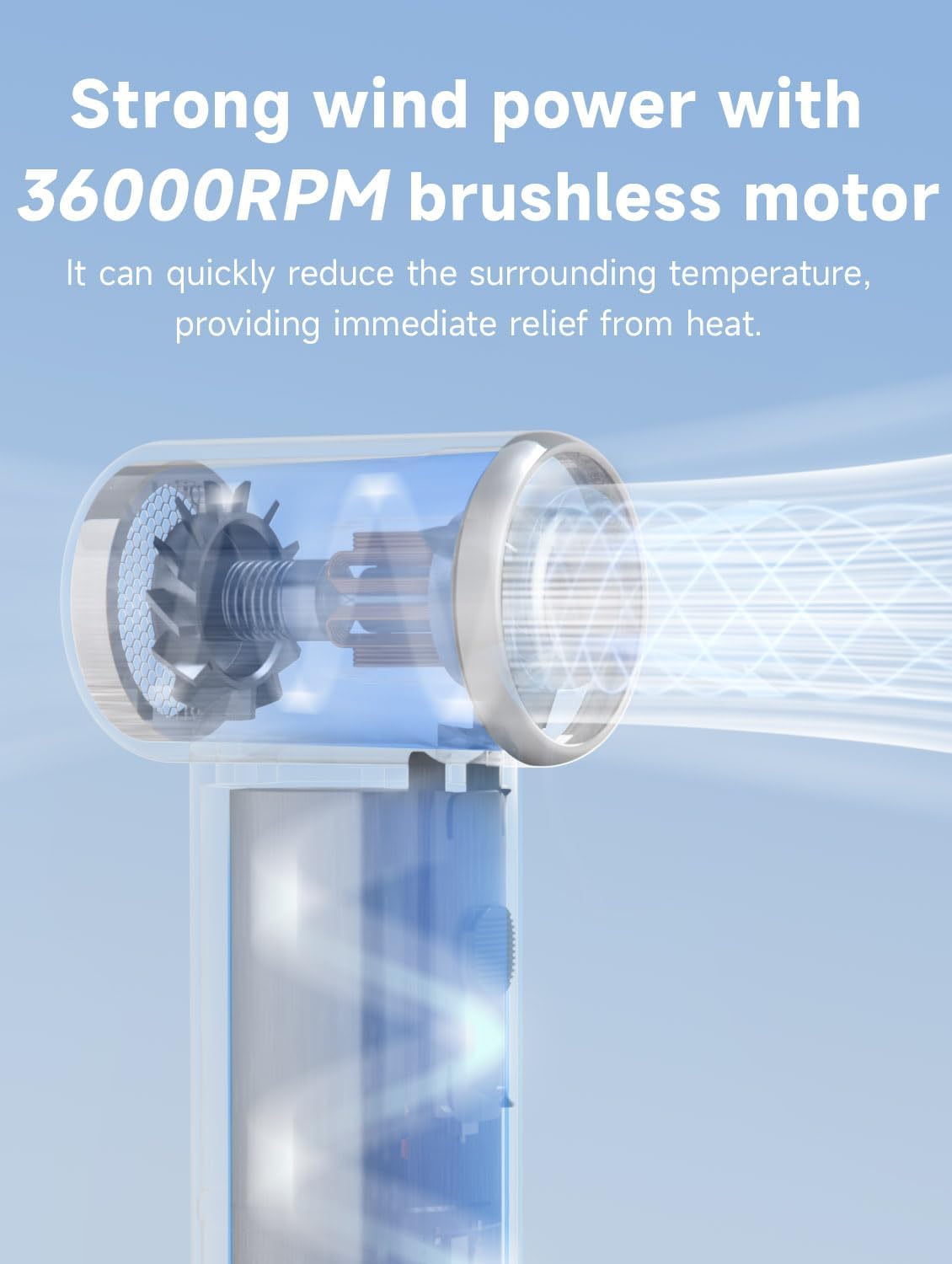 Kica Jetfan Mini Handheld Fan[Max 14Hrs Working Time] Personal Fan With 3000Mah Usb Rechargeable Battery, Metal Shell Turbo Fan,