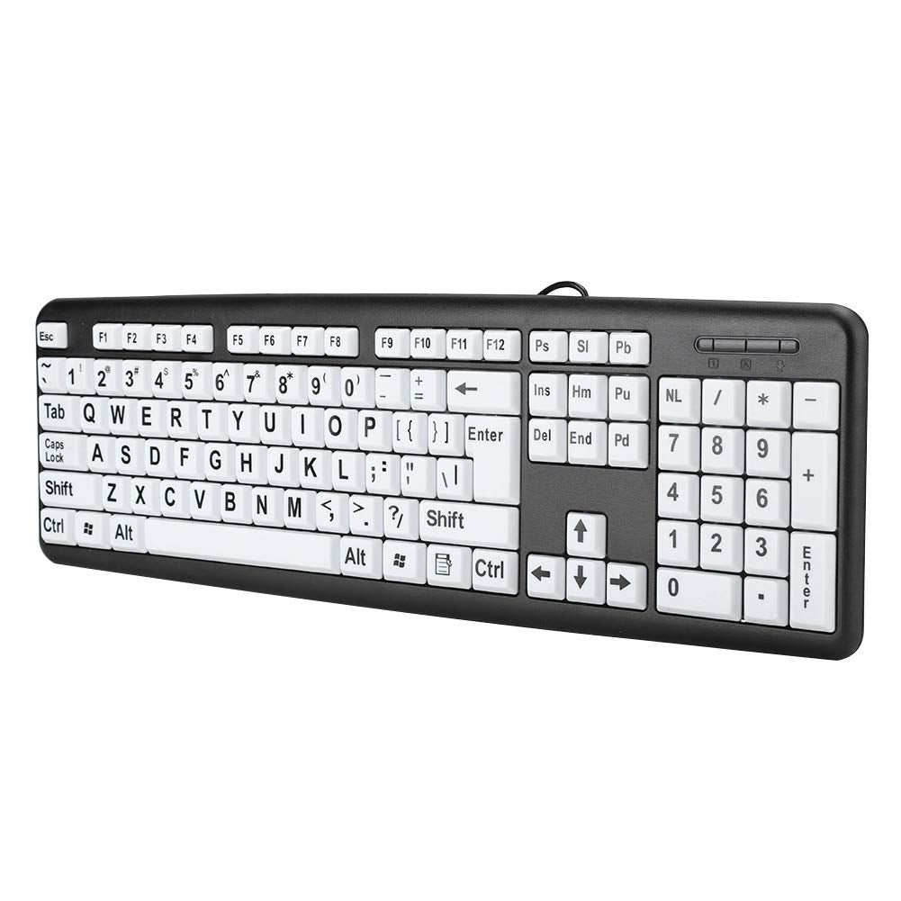 Kafuty 1 Large Print Computer Keyboard Wired Large Letter Key Keyboard Usb Low Vision Keyboard With Oversized Print Letters For