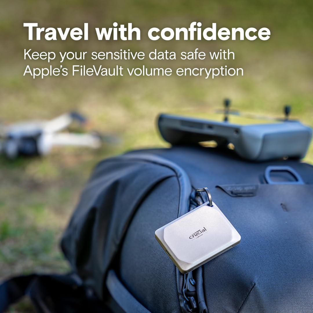 Crucial X9 Pro For Mac 2Tb Portable Ssd - Up To 1050Mb/S Read And Write - Mac Ready, With Mylio Photos+ Offer - Usb 3.2 External