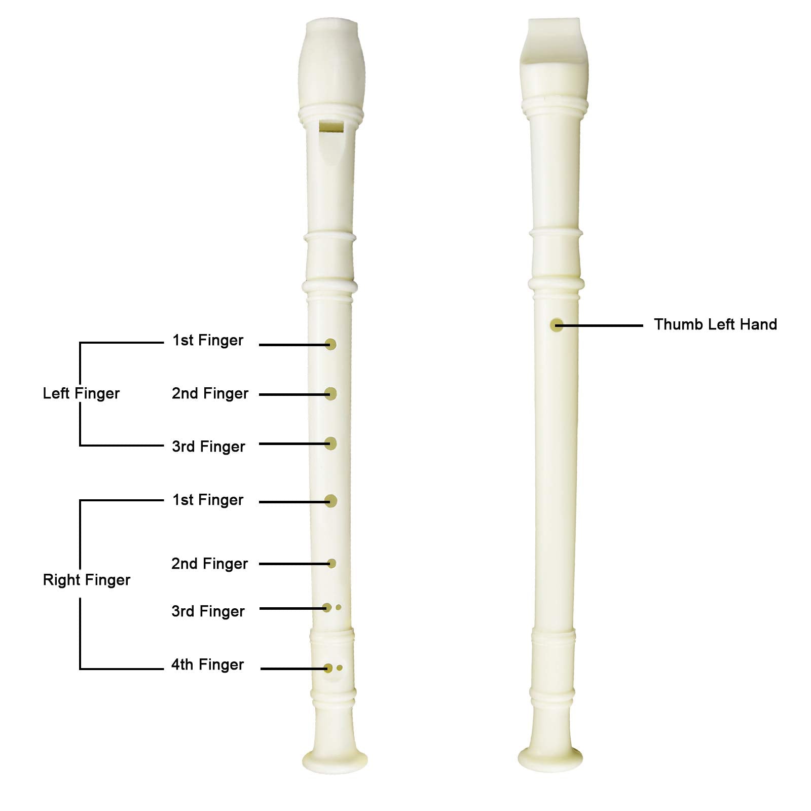 12 Pack 8 Hole Soprano Recorders Descant Flute With Cleaning Rod German Style For Beginner Graduation Or Back To School Gift (Wh