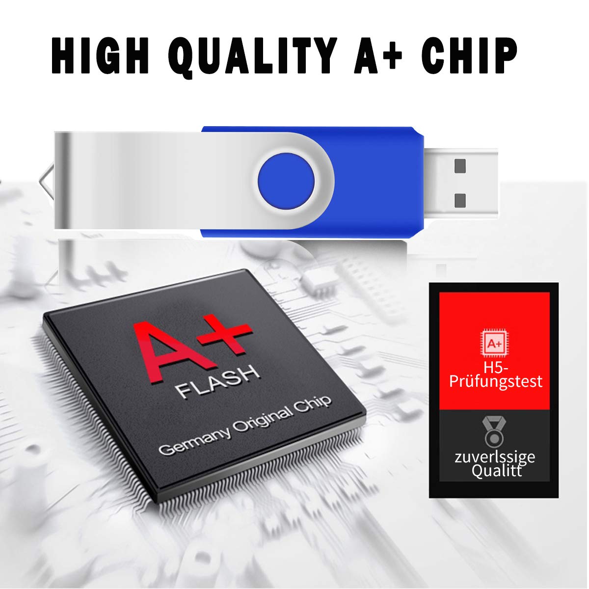 128Mb Bulk Flash Drives 50 Pack, Eastbull Usb 2.0 Flash Drives Pack Thumb Drives Bulk For Storage (Blue)