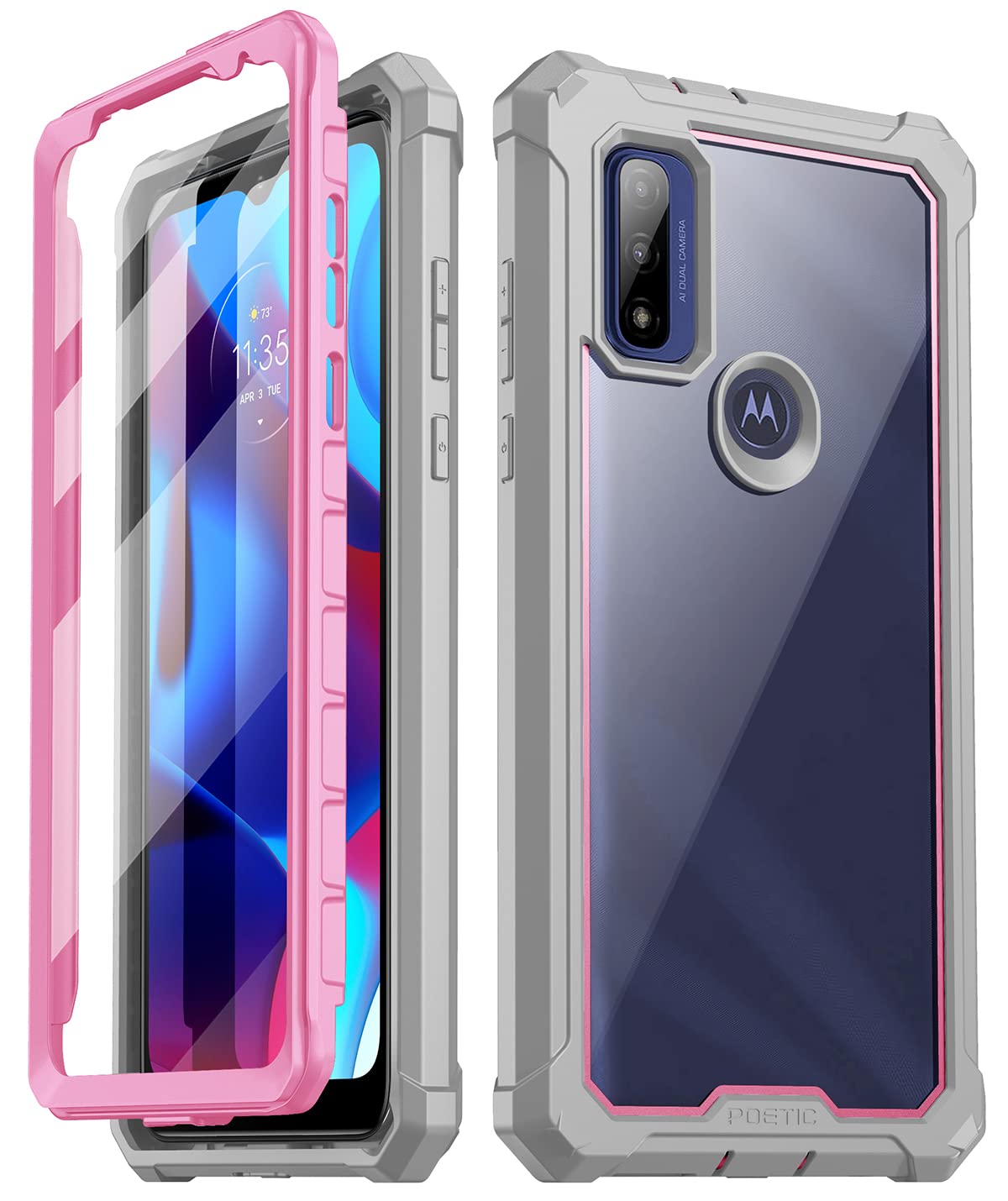 Poetic Guardian Series Case Designed For Motorola Moto G Pure 6.5 Inch, Full Body Hybrid Shockproof Bumper Cover With Built In S