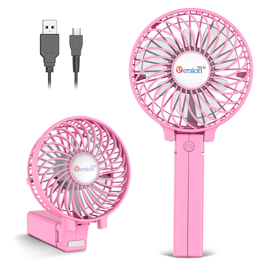 Versiontech. Mini Handheld Fan, Usb Desk Fan, Small Personal Portable Table Fan With Usb Rechargeable Battery Operated Cooling F