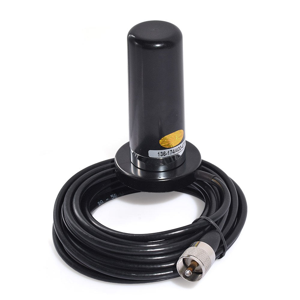 Eightwood Dual Band Vhf Uhf Ham Mobile Radio Antenna Pl259 Connector With Magnetic Base Extension Cable 16 Feet For Vehicle Mari