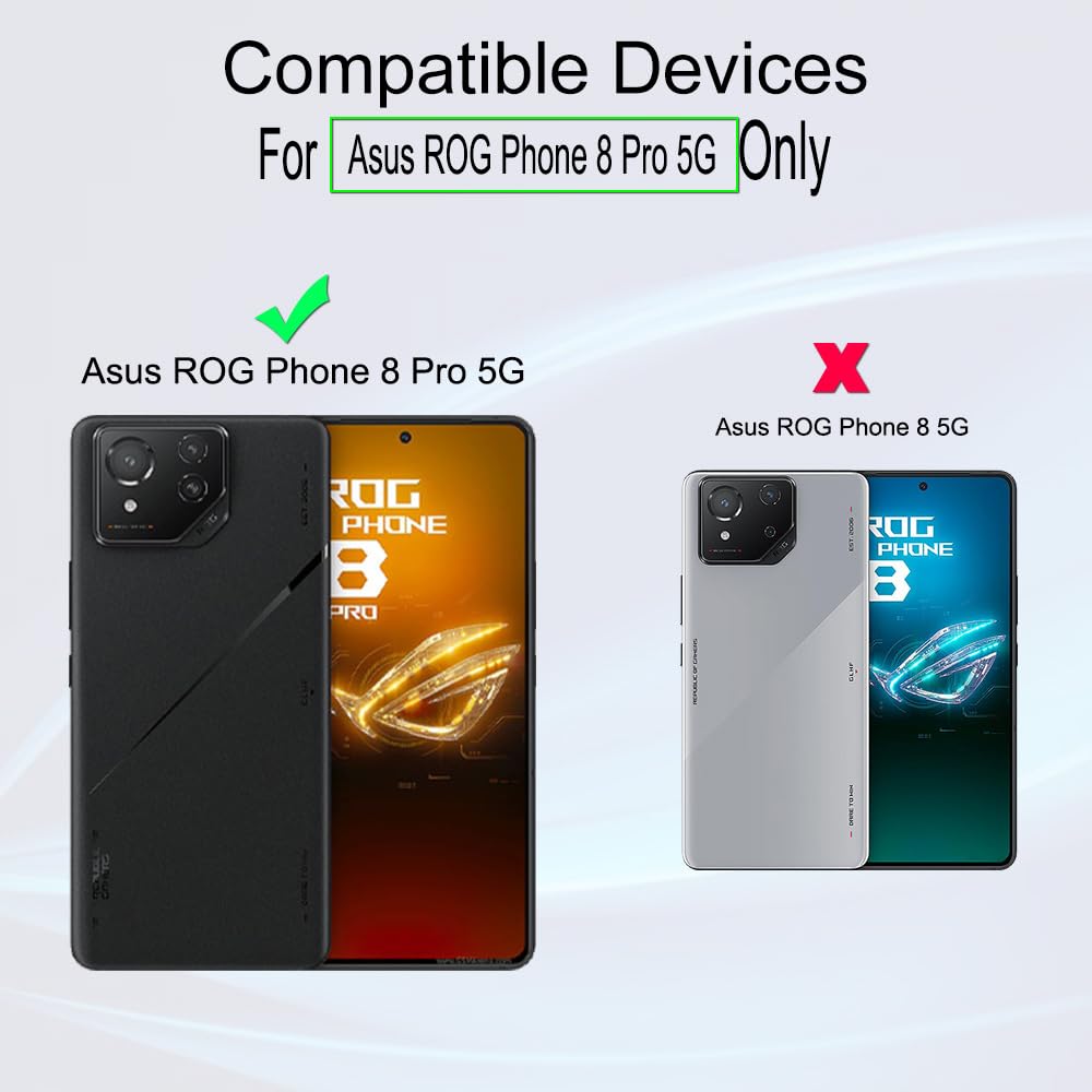 Ibywind 2 Pack Screen Protector For Asus Rog Phone 8 Pro 5G 6.78,9H Hardness Tempered Glass,With 1Pc Camera Lens Protector,1Pc B