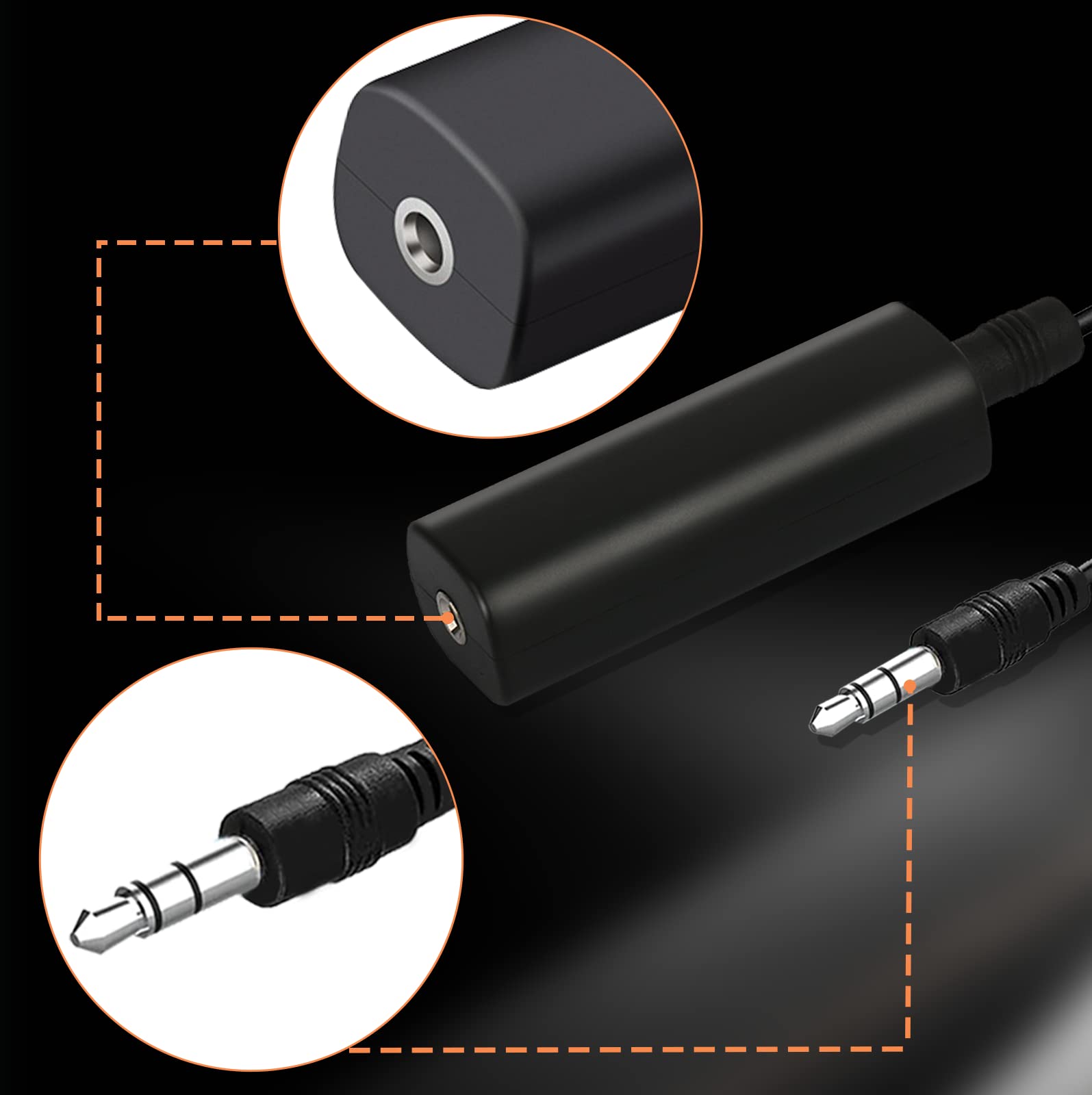 2 Packs Ground Loop Noise Isolator For Car Audio/Home Stereo System, Ground Loop Isolator With 3.5Mm Audio Cable