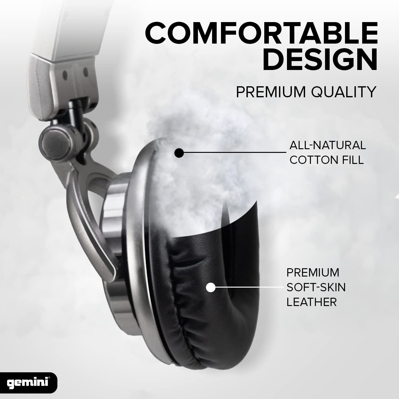 Gemini Professional Wired Dj Headphones - Over-Ear Studio Headphones For Music Production, Podcasting, Recording & Mixing - 57Mm