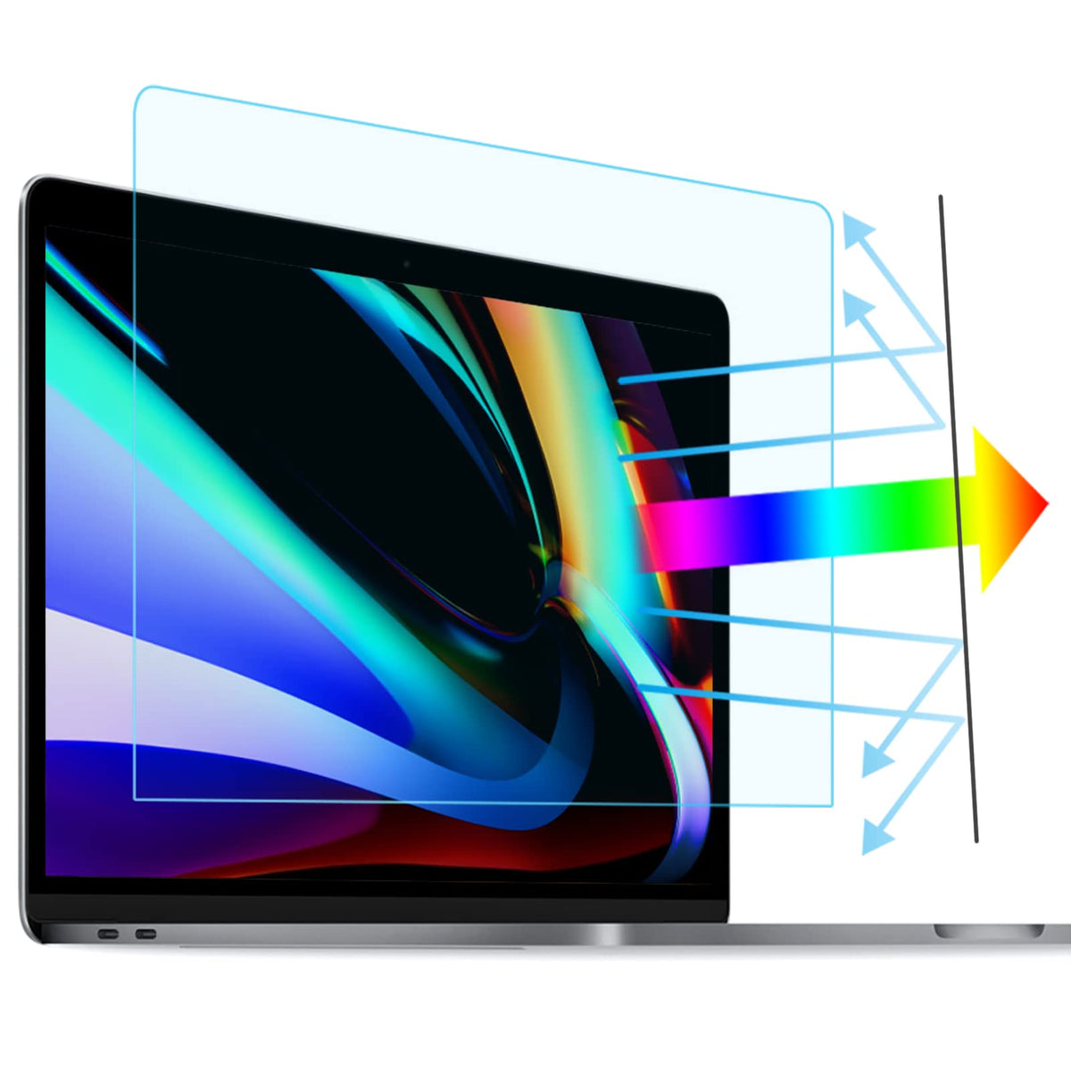 Antogoo V 2Pc Anti Blue Light Laptop Screen Protector Compatible With Macbook Pro 16 Inch 2019 Released With Touch Id & Touch Ba