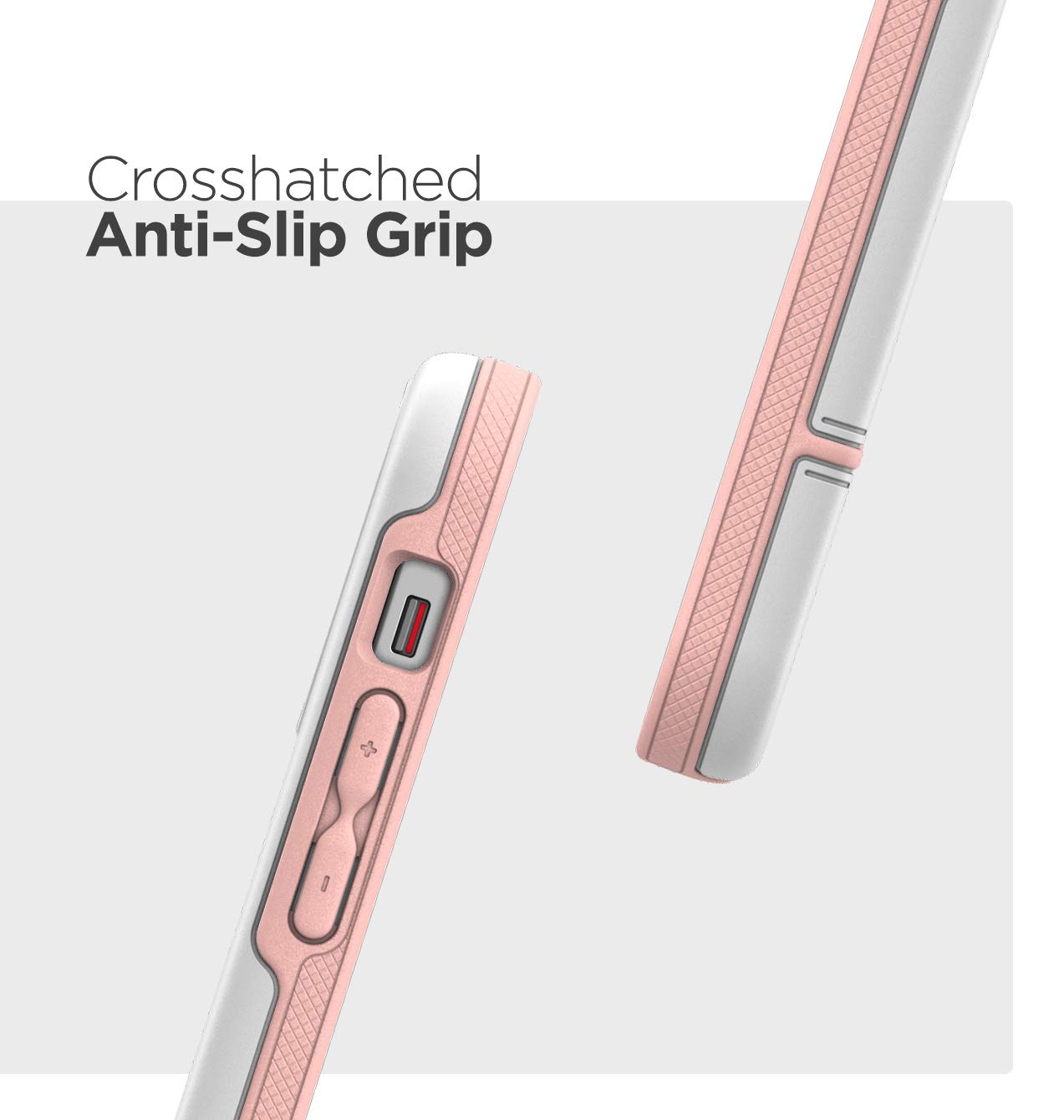 Encased Protective Rebel Series Compatible With Iphone 12 Mini Case Heavy Duty Full Body Rugged Cover - White/Pink