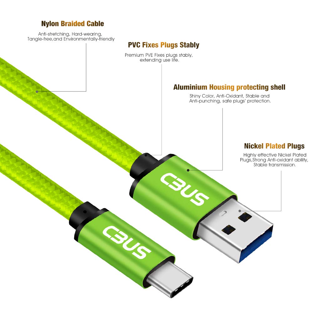 Cbus Usb C Cable, 6Ft Usb A To Usb C Fast Charging Braided Charger Cable Type C For Samsung Galaxy S23/S22/S21/S20/S10/Plus/Ultr