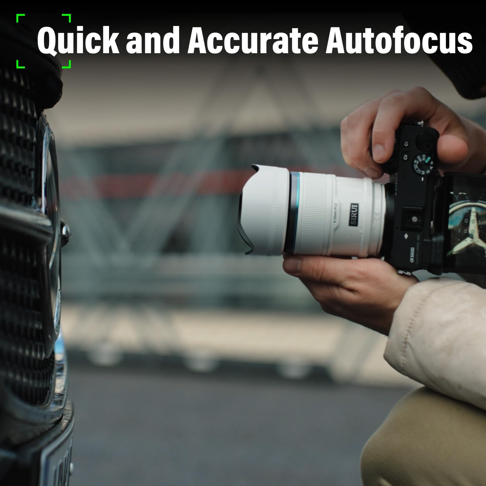 Sirui Sniper 23Mm Autofocus Lens, F1.2 Wide Angle Aps C Camera Lens For A5 A6 A7 Fx A9 Zv E Series (E Mount, White)