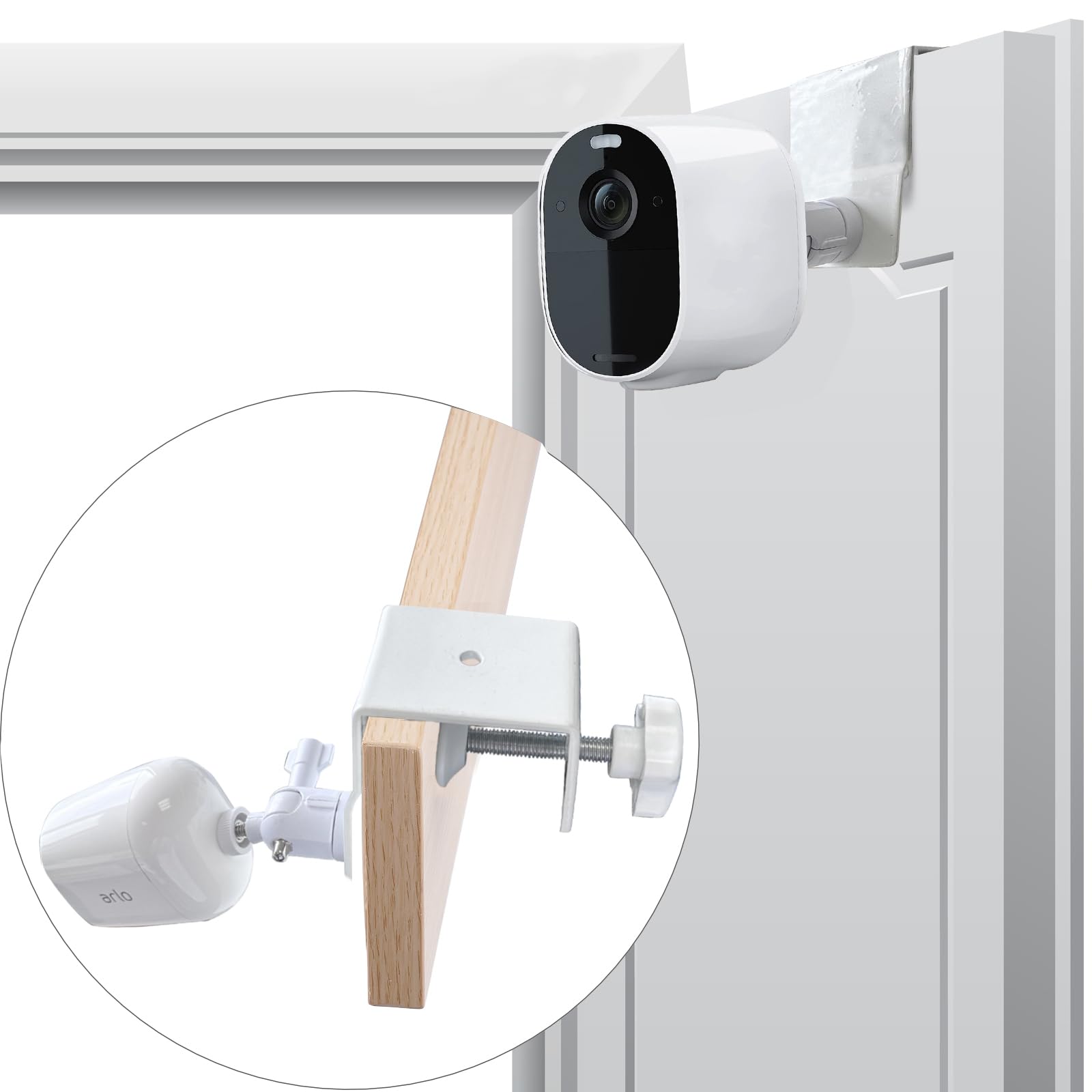 Uogw 2Pack Door Gutter Mount For Arlo Pro 4/Pro 3/Pro 2/Pro/Arlo Pro 5S 2K/Go 2/Arlo Ultra2/Ultra/Arlo Essential/Eufy E/Eufy 2C/Nest/Simplisafe,Attaches To Door Or Gutter Without Tools Or Wall Damage