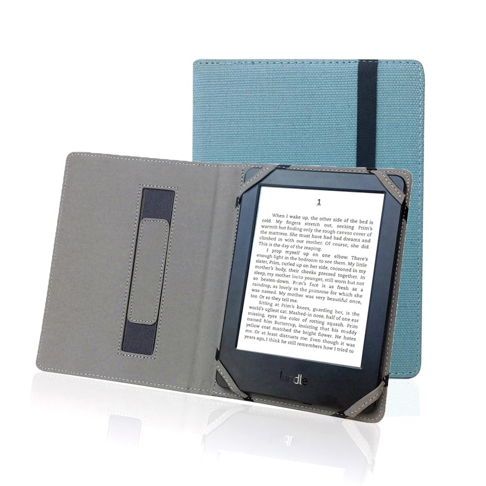 Natural Linen Case Cover For 6' Ebook Reader Universal Hemp Case Cover For Sony/Kobo/Tolino/Pocketbook 6Inch Ebook Reader (Aegean Blue)