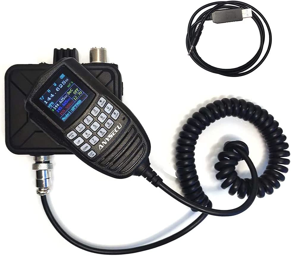 Anysecu Wp 9900 Mini Mobile Radio 25W 200 Channels Uhf Vhf Dual Band Car Base Radio With Programming Cable