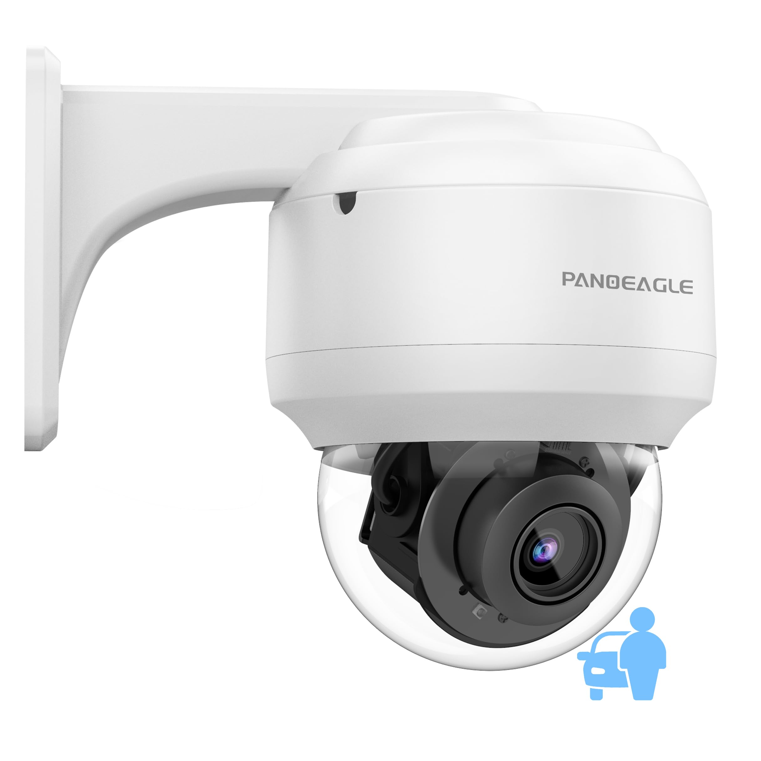 Panoeagle Outdoor 5Mp Ptz Security Poe Dome Camera With Built In Mic, 4X Optical Zoom 2.8Mm~12Mm Motorized Lens, Human Vehicle D