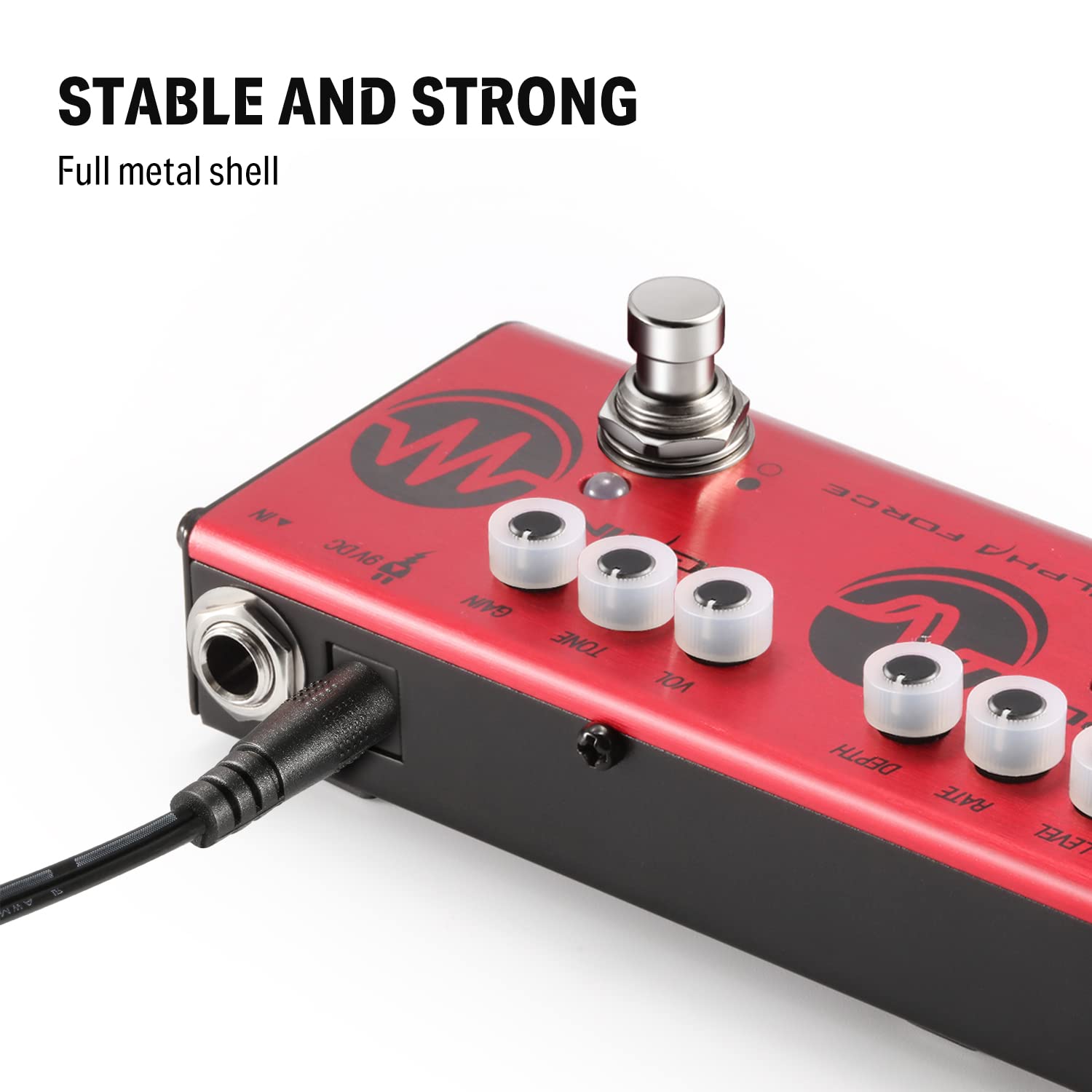 Donner Multi Guitar Effect Pedal Alpha Force 3 In 1 Effects Delay Chorus High Gain Distortion Pedal With Adapter