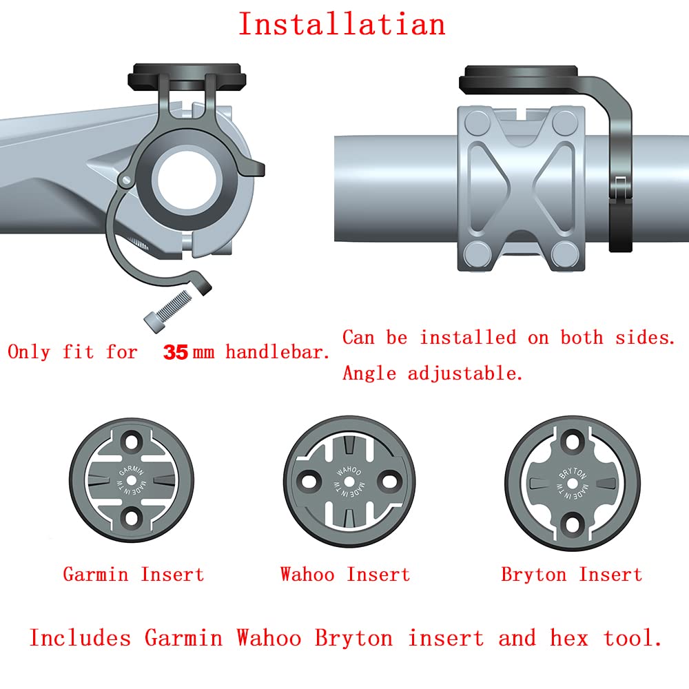 Cestbon Mountain Bike Mount For Garmin Edge Wahoo Elemnt Bryton Rider Stages Dash Hammerhead Karoo, Bike Stem Mount For Handleba