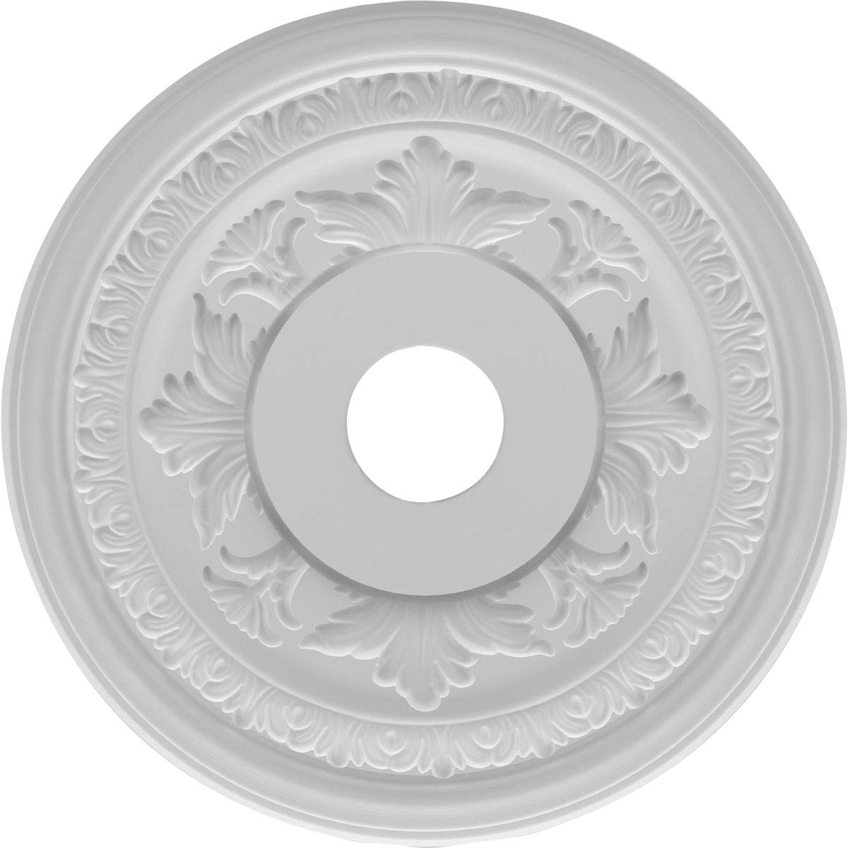 Ekena Millwork Cmp19Ba Baltimore Thermoformed Pvc Ceiling Medallion (Fits Canopies Up To 7 3/4''), 19''Od X 3 1/2''Id X 1''P