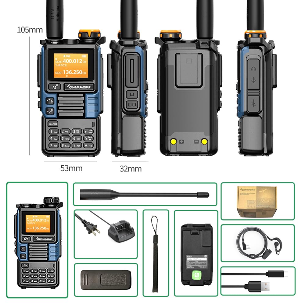 Quansheng Uvk5(99) Am/Fm/Dtmf Walkie Talkie 200Ch 20 1000Mhz Walkie Talkie Noaa Weather Forecast With Flash Copy Frequency Tpye
