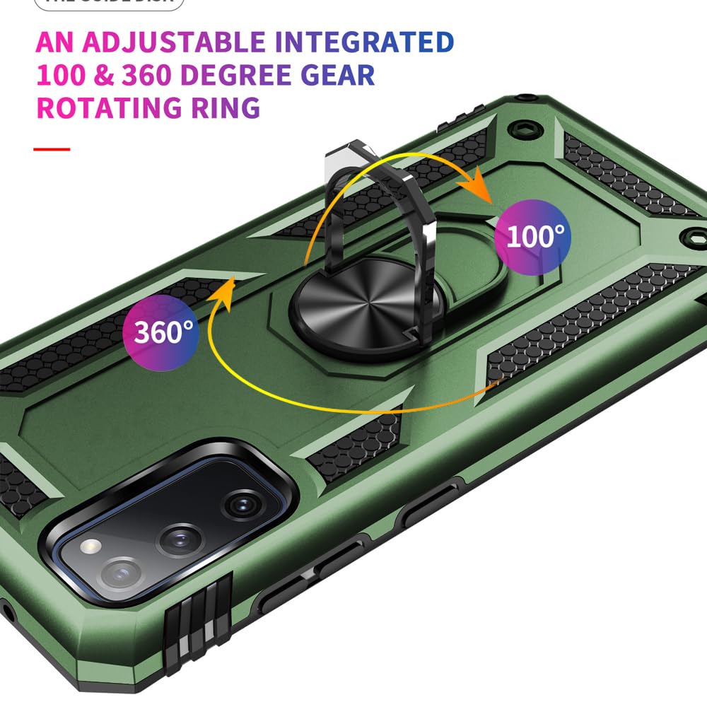 For Samsung Galaxy S20 Fe Case, Samsung S20 Fe Case With Hd Screen Protector, [Military Grade 16Ft. Drop Tested] Ring Shockproof