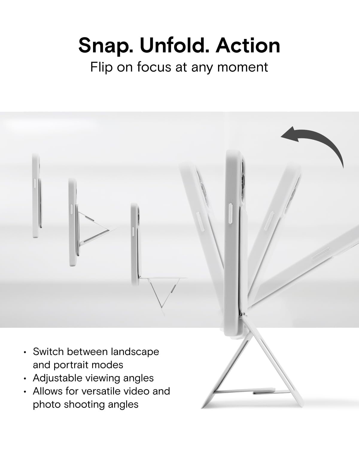 Moft Phone Tripod Stand Compatible With Iphone 16/15/14/13/12 Series, Angle Adjustment & Strong Magnets Phone Stand & Movas Invi