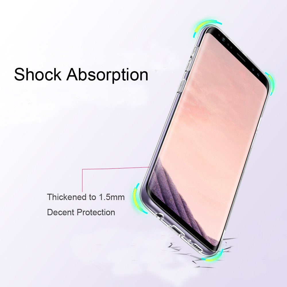 Unov Galaxy S9 Case Clear With Design Soft Tpu Shock Absorption Slim Embossed Dried Floral Pattern Protective Back Cover For Gal
