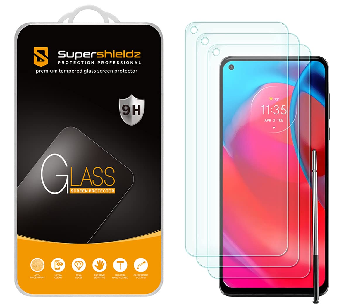 Supershieldz (3 Pack) Designed For Motorola Moto G Stylus 5G [Not Fit For 2022 Model] Tempered Glass Screen Protector, Anti Scra