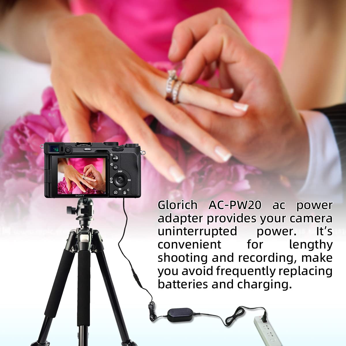 Glorich Ac Pw20 Ac Power Adapter Np Fw50 Dummy Battery Compatible With Cameras Sony Alpha Zv E10 A7 A7R A7S A7Ii A7Rii A7Sii A6500 A6400 A6300 A6100 A6000 A5100 A5000 Rx10 Ii Iii Iv Nex 3 Nex 5 Nex 7