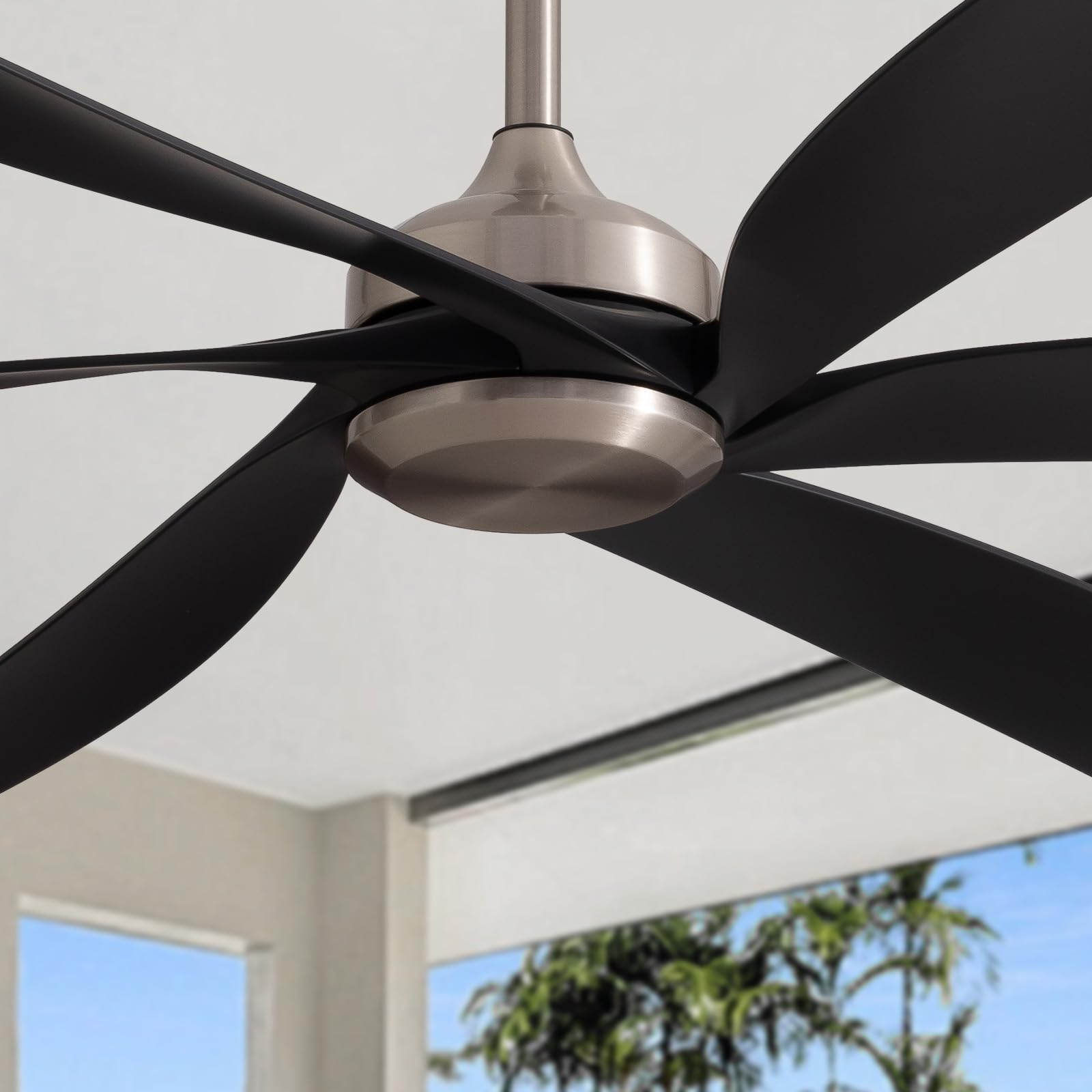 Nuoqiso 64 Inch Black nickel Ceiling Fans with Lights, Reversible Quiet DC Motor, Modern Ceiling Fan with Light and Remote, Indo