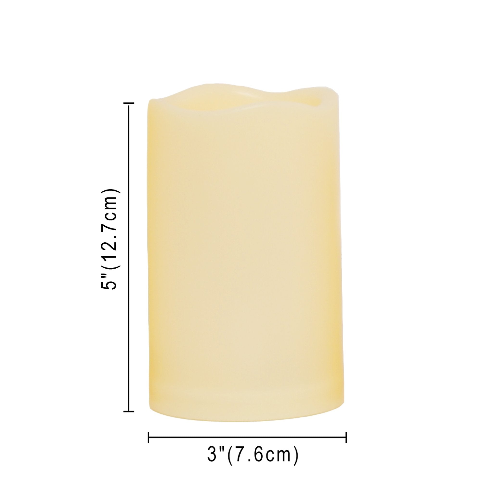 Candle Idea 2 Pcs 3''X5'' Waterproof Outdoor Battery Operated Flameless Led Pillar Candles With Timer, Flickering Plastic Resin