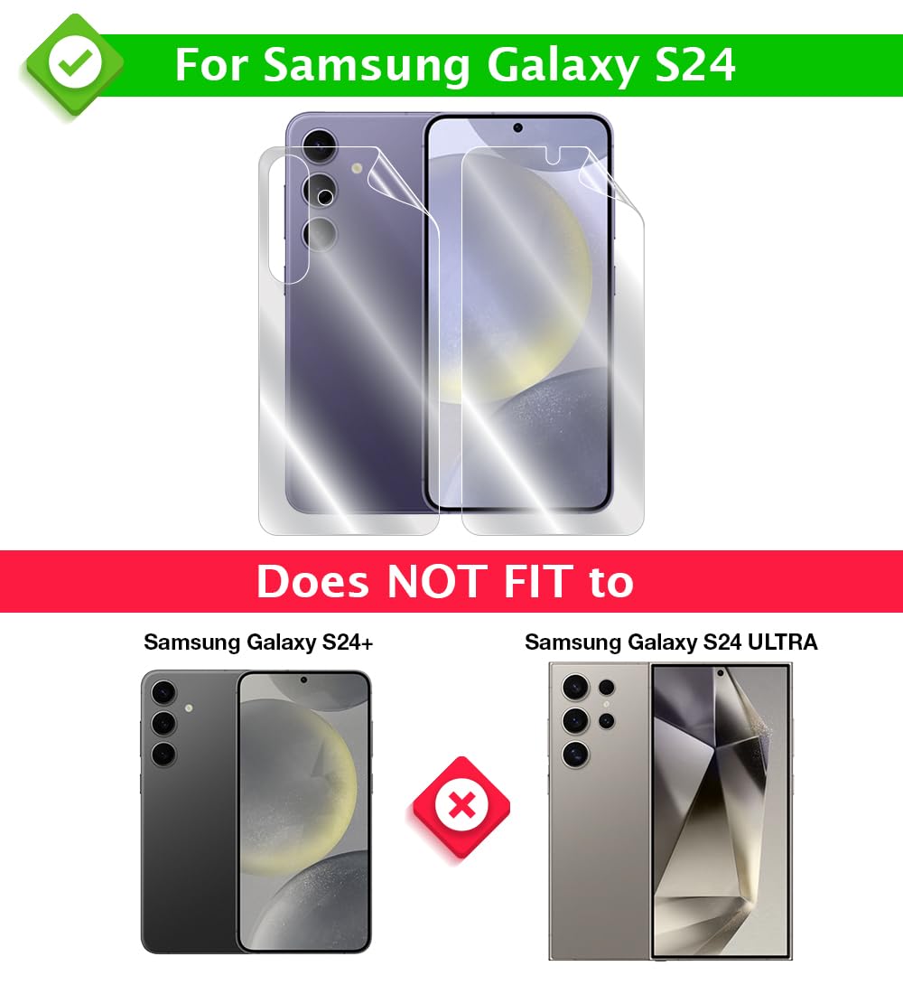 Ipg Made For Samsung Galaxy S24 Hydrogel Screen + Back Protector Invisible Touch Screen Sensitive Ultra Hd Clear Film Anti Scrat