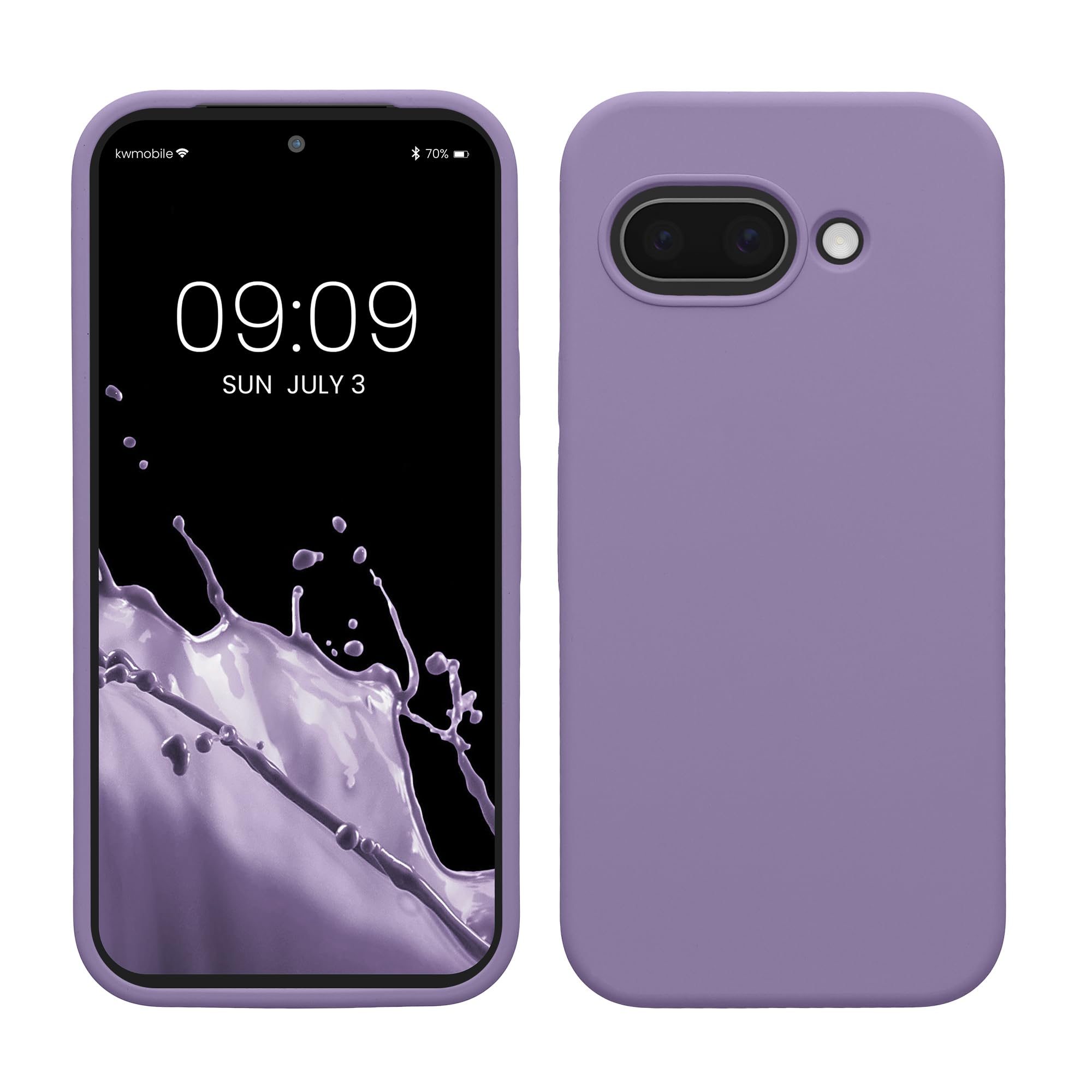 kwmobile Case Compatible with Google Pixel 9a Case - TPU Silicone Phone Cover with Soft Finish - Violet Purple