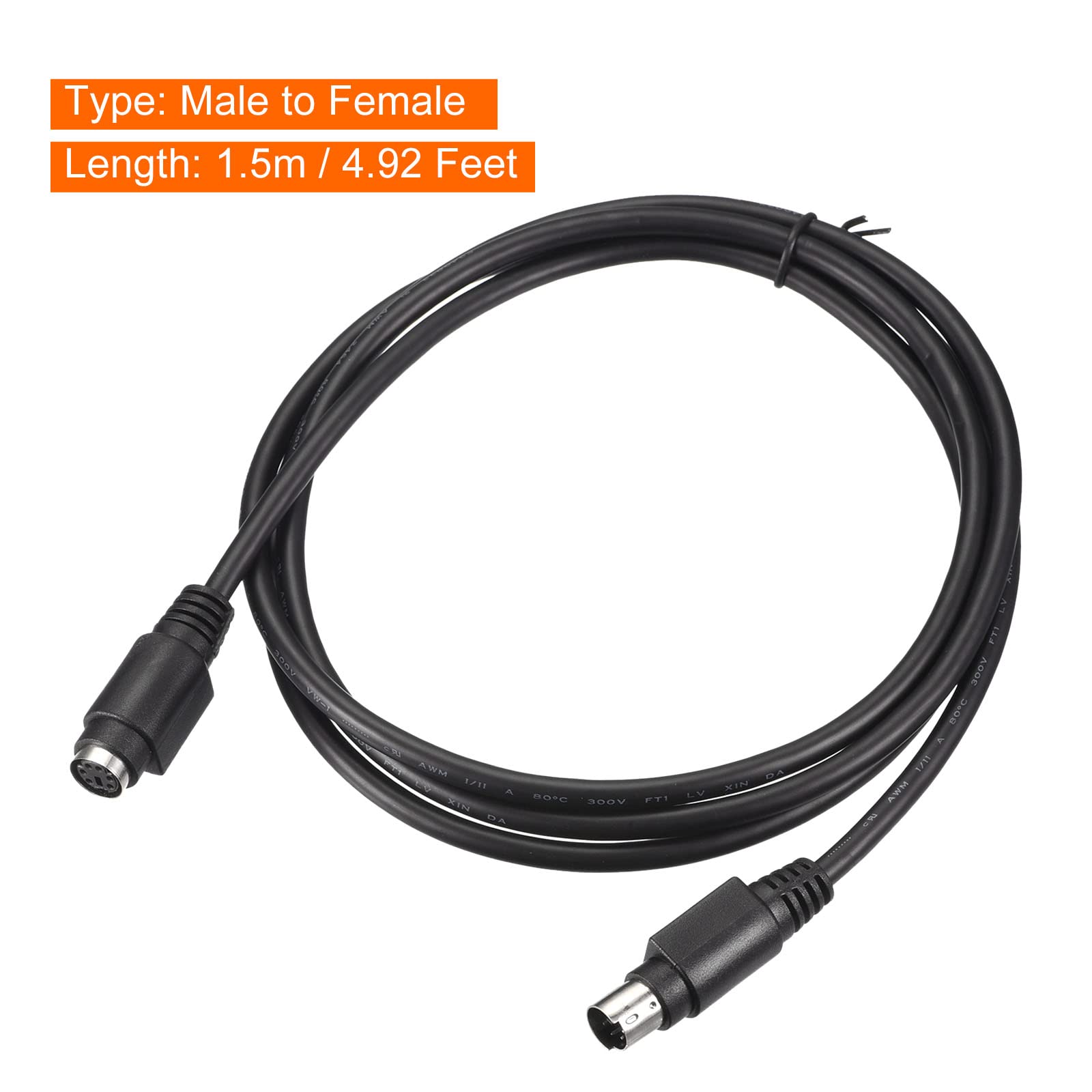 Meccanixity Ps/2 Mouse And Keyboard Extension Cable 6 Pin 4.92 Feet Male To Female For Pc