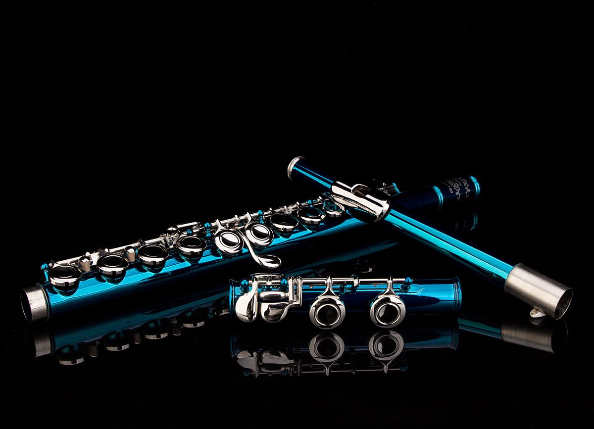 Glory Closed Hole C Flute With Case, Tuning Rod And Cloth,Joint Grease And Gloves,Sea Blue