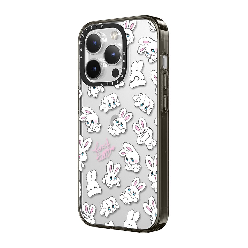 Casetify Compact Iphone 15 Pro Max Case [2X Military Grade Drop Tested / 4Ft Drop Protection]   Cute Prints   Bunnies   Clear Bl