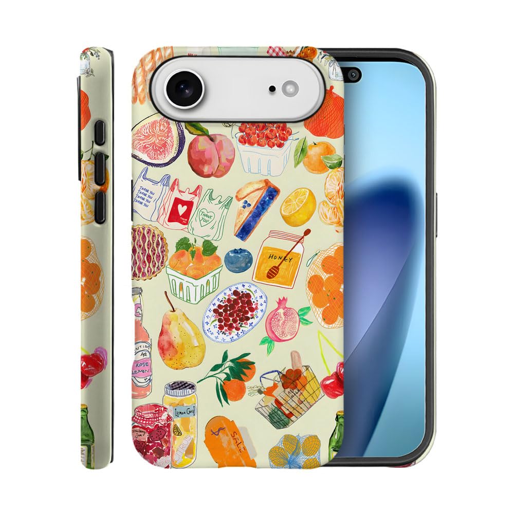 Case for iPhone 17 Air,Fits Frosted Case Design for Girl Women,Farmers Vegetable Fruit Collage