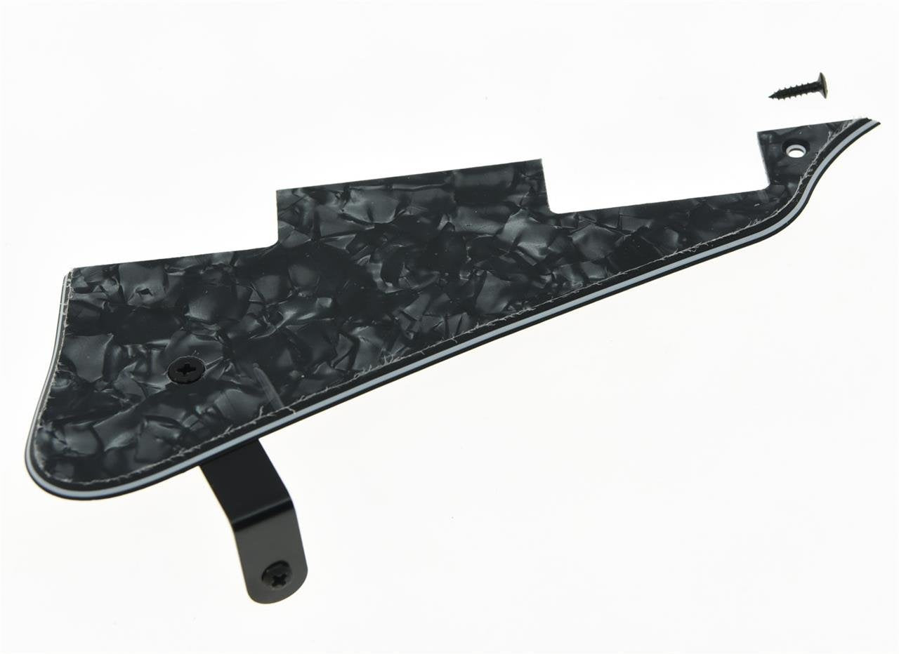 Kaish Black Pearl Lp Guitar Pickguard With Black Bracket For Epi Les Paul
