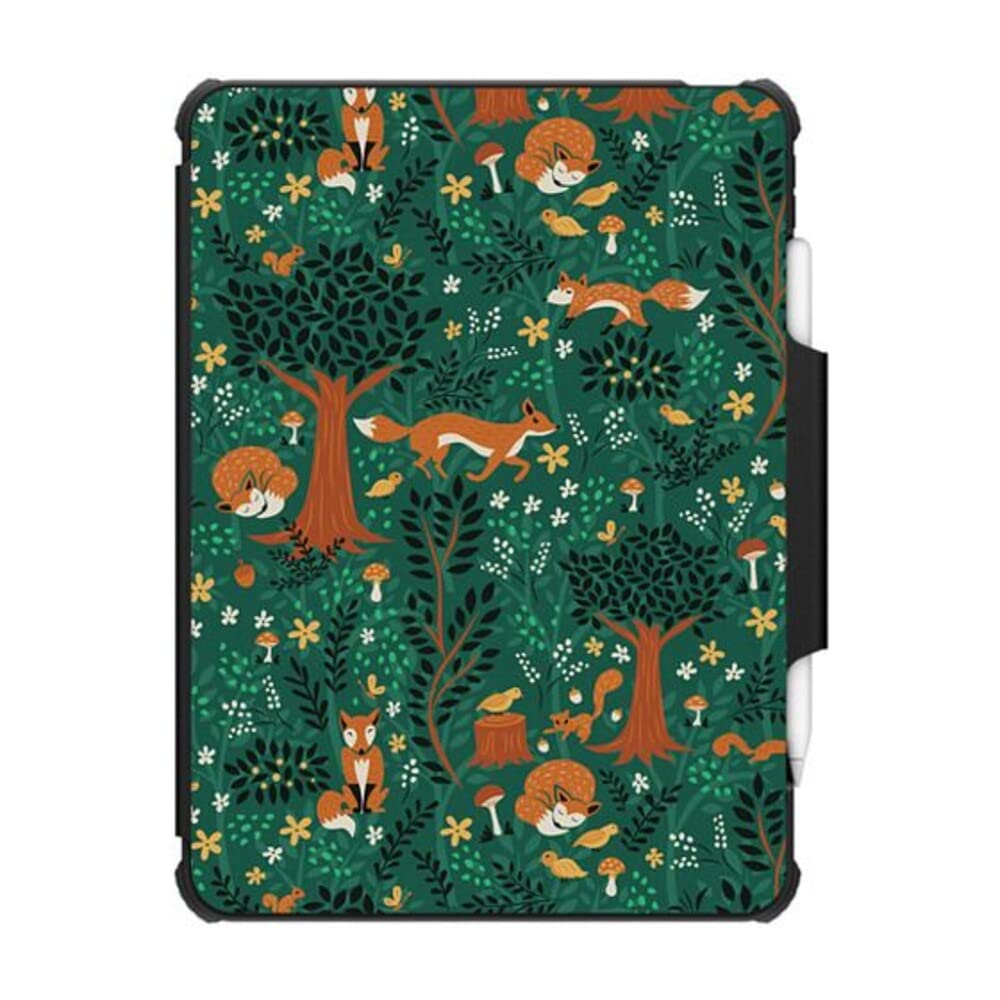 Casetify Impact Folio Case For Ipad Air 10.9'' (4Th/5Th Gen)   Foxes In An Emerald Forest   Clear Black