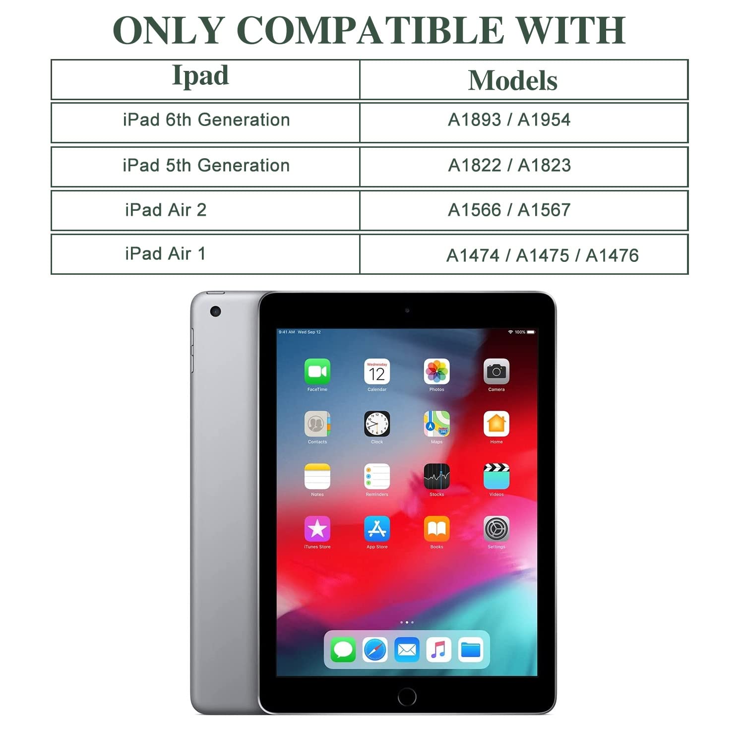 Ipad 9.7 2018/2017 Case, Ipad Air 2 Case, Ipad Air Cover, Vimorco Soft Tpu Back Cover For 5Th/6Th Gen, Bump Drop Resistance Foli