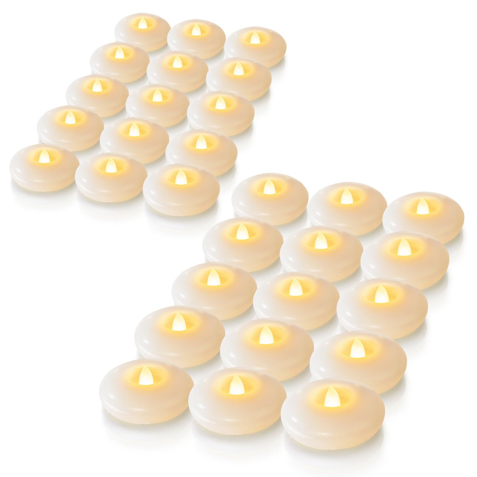 Homemory 3    Flameless Led Floating Candles, Battery Operated Flickering Waterproof Tealights For Cylinder Vases, Centerpieces