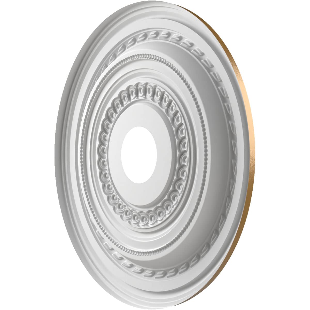 Ekena Millwork Cmp19Cocgh Cole Thermoformed Pvc Ceiling Medallion (Fits Canopies Up To 5 1/8''), 19''Od X 3 1/2''Id X 1''P, Meta