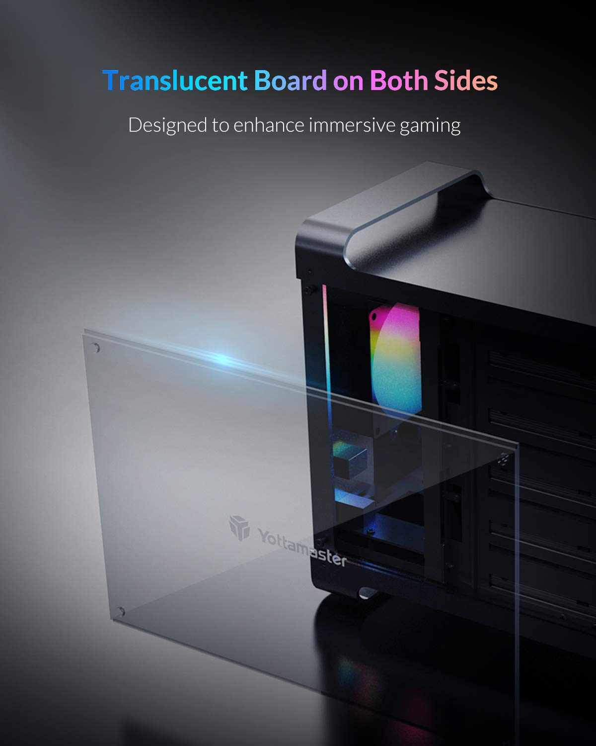 Yottamaster 5 Bay Hard Drive Enclosure,Aluminum Alloy 2.5''& 3.5'' Sata Hdd/Ssd External Hdd Ssd Storage Enclosure With 80Mm Rgb