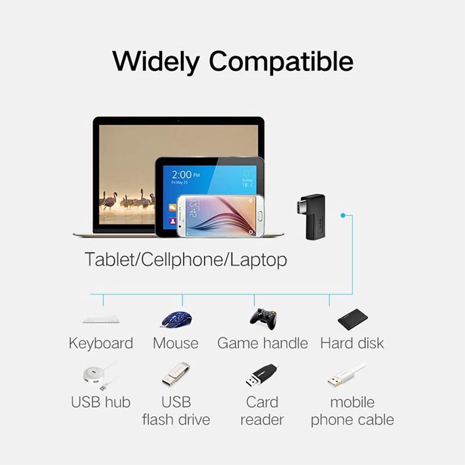 Godspin Usb C Angle Adapter [2 Pack] 90 Degree Usb C Type C Male To Female Adapter, Right & Left Angled Usb C Usb 3.1 Type C Extension For Laptop & Tablet (Usb C 90 Deg Left/Right, Black)