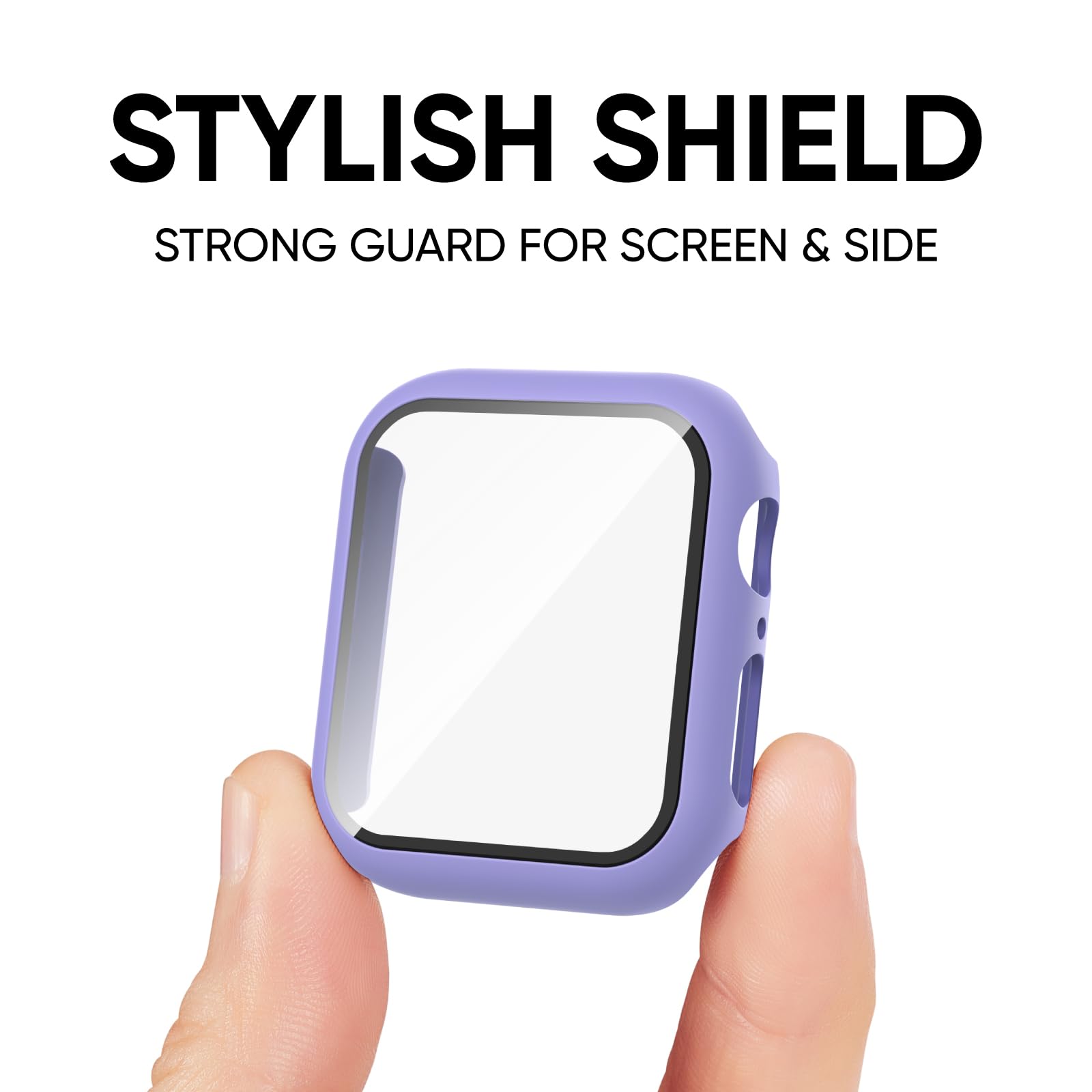 Adorique 3 In 1 For Apple Watch Band 46Mm With Case & Screen Protector, Silicone Sport Band And Protective Cover With 9H Tempe G