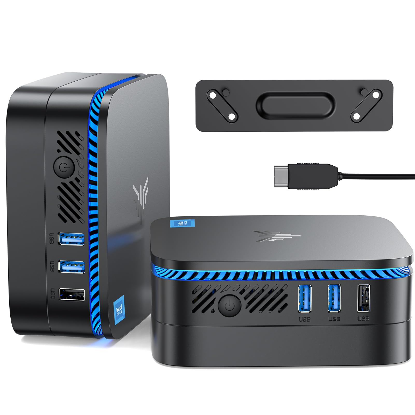 KAMRUI AK1PLUS Mini PC, Intel Alder Lake N97 Mini Computer(6M Cache, up to 3.60 GHz), 16GB RAM 512GB M.2 SSD Desktop Computers, 
