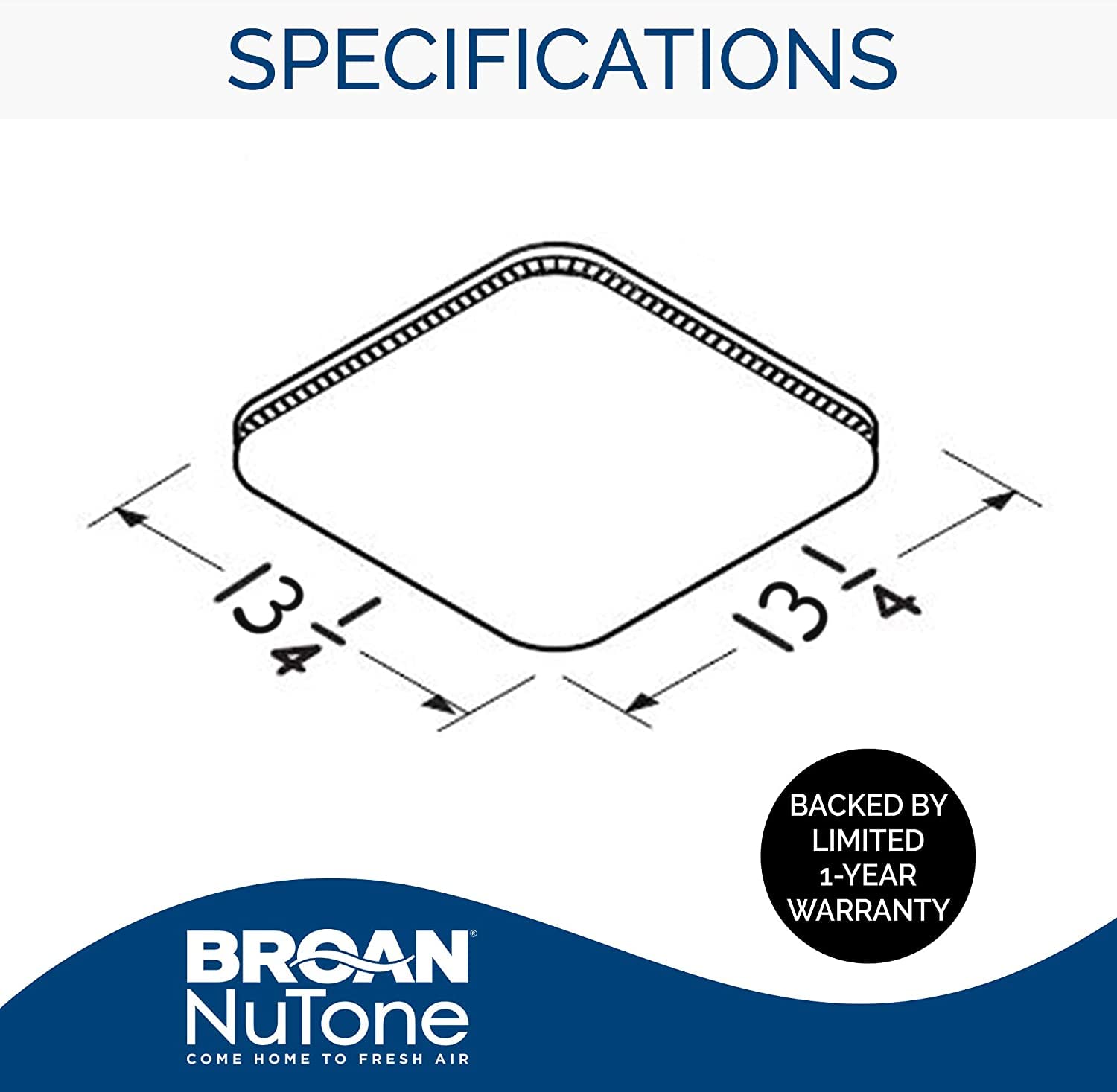 Broan Nutone Fg701 Universal Cleancover Bathroom Exhaust Upgrade Grille Cover, White