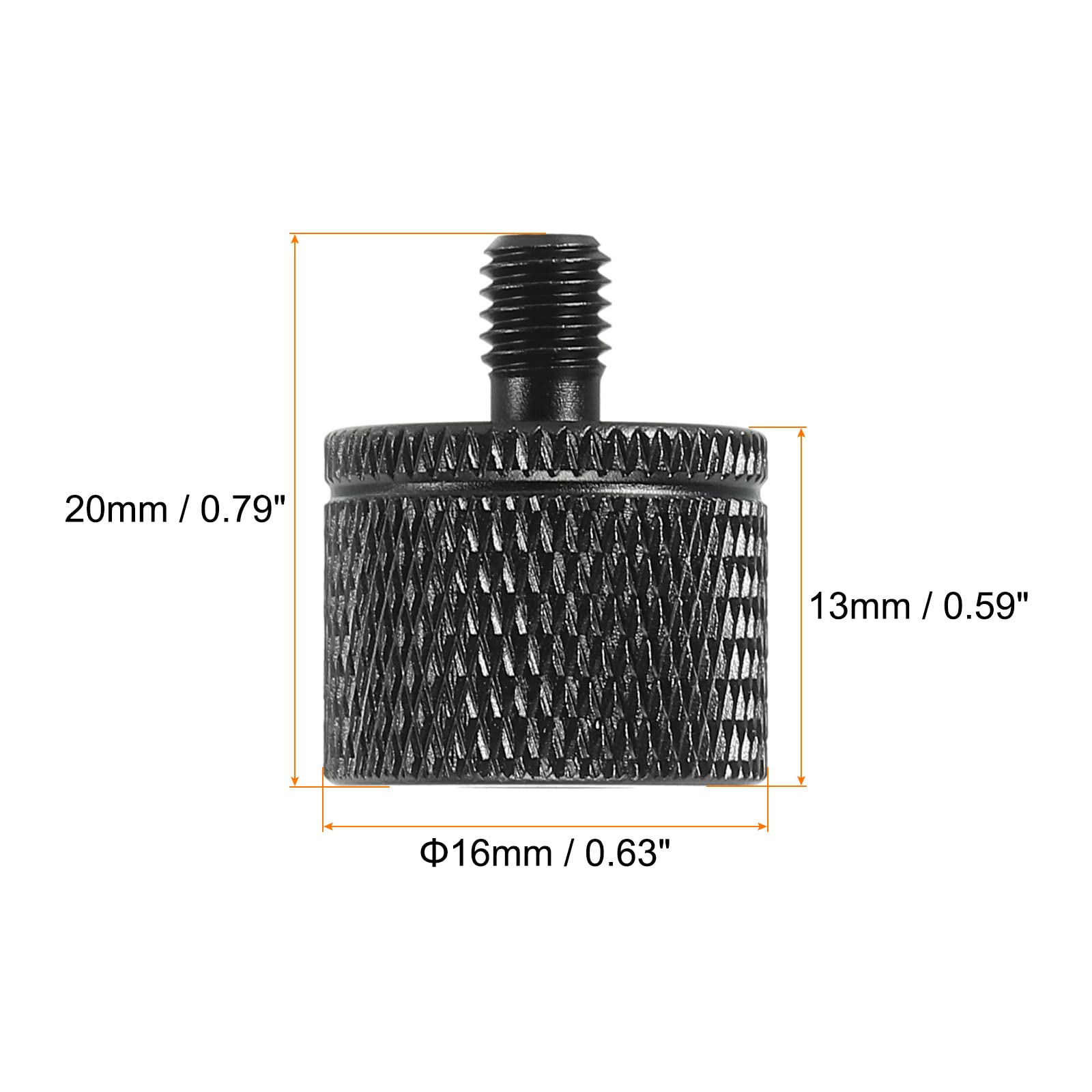 Meccanixity Mic Stand Adapter 1/4 Female X M5 Male Camera Screw Thread Adapter For Microphone Tripod Stand Black 2 Pack