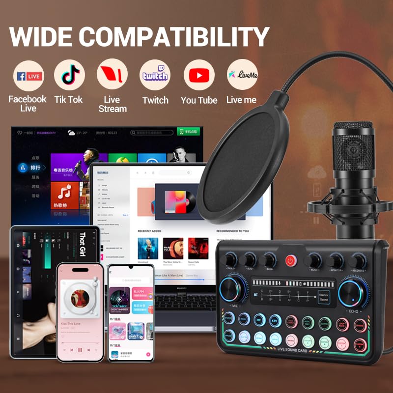Znclces Podcast Equipment Bundle for 2, Pro Audio Interface, Black, 15"x8"x4", Model p999, Ideal for Recording & Streaming
