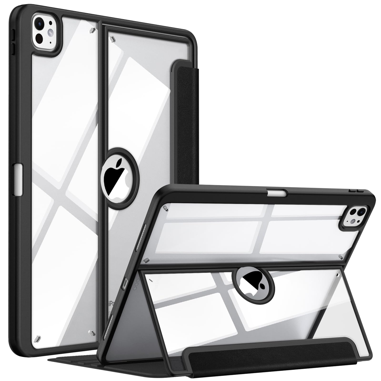 Fintie Clear Case for iPad Pro 13-inch (M5) 2025 / (M4) 2024 - Multiple Angles Viewing Shockproof Soft TPU Cover with Transparen