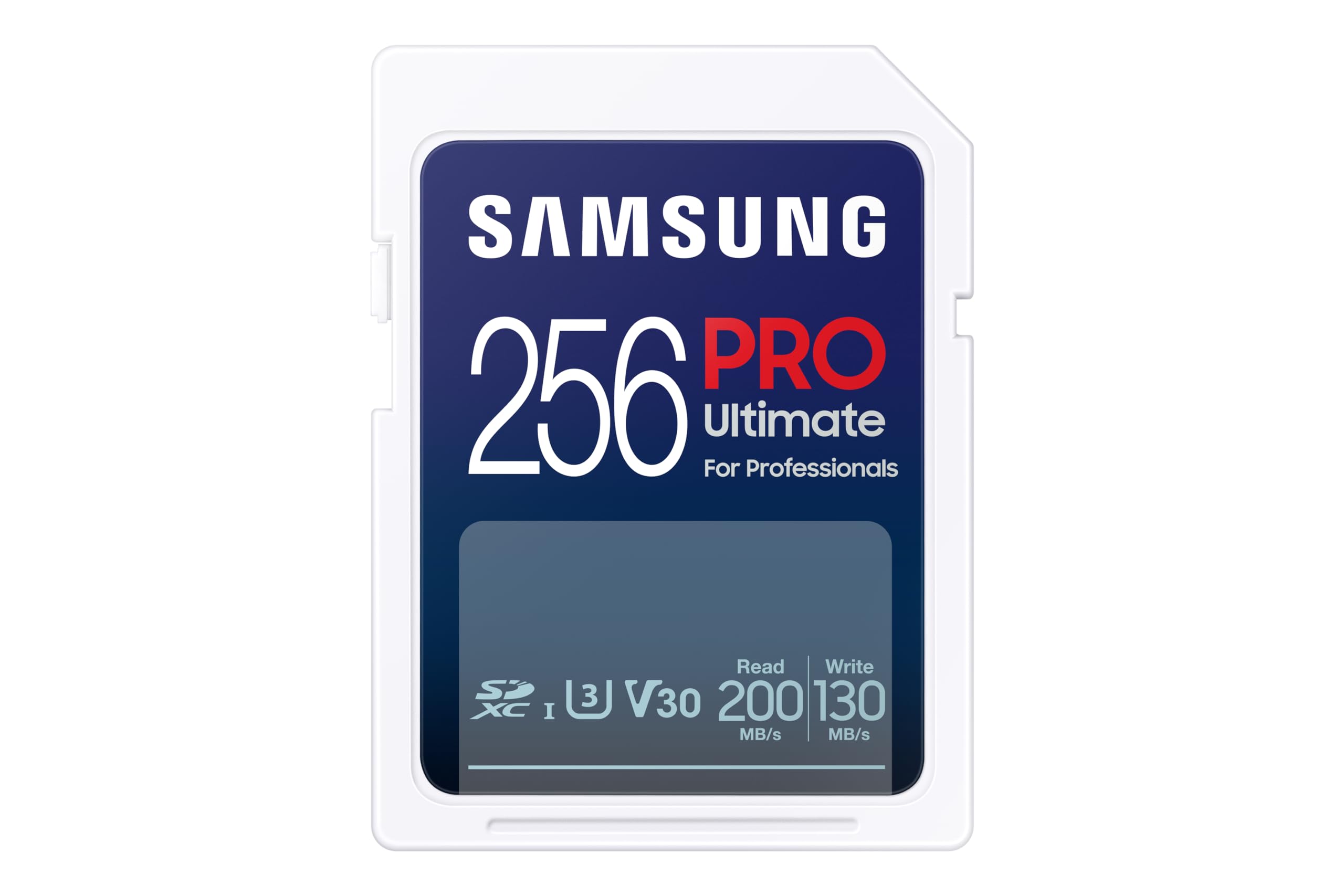 SAMSUNG PRO Ultimate Full Size 256GB SDXC Memory Card, Up to 200 MB/s, 4K UHD, UHSI, C10, U3, V30, A2, for DSLR, Mirrorless Cam